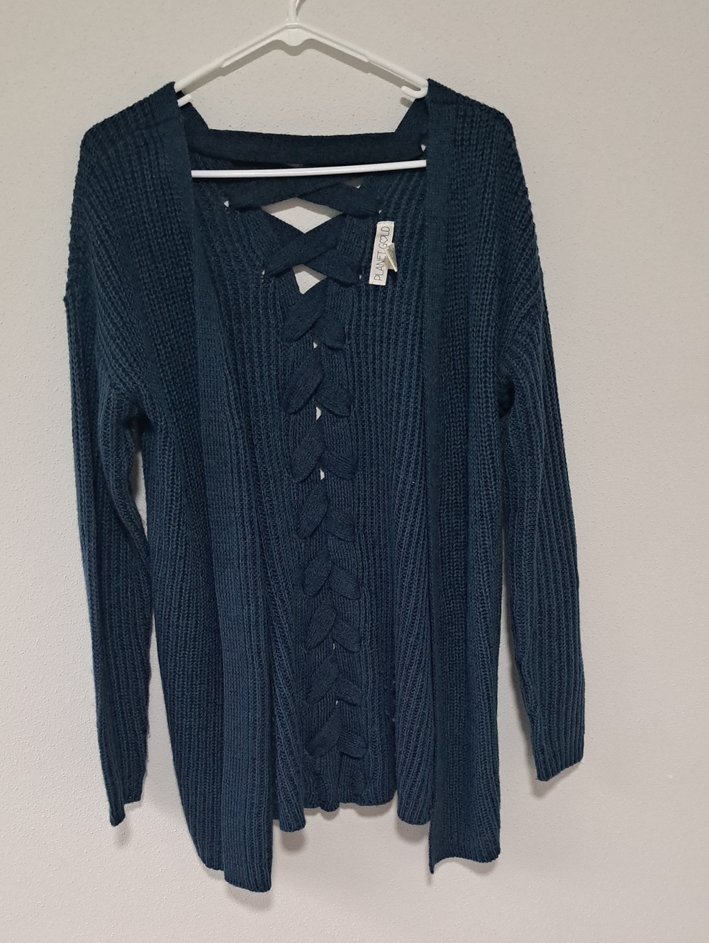 Cable-knit Open-front Sweater